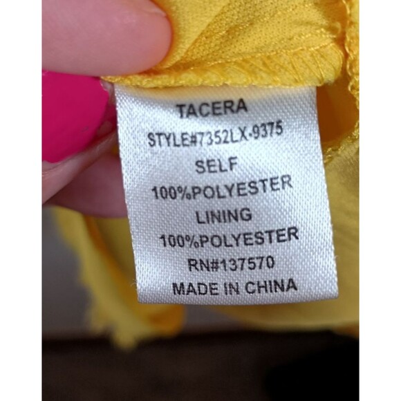 Tacera Yellow Lace Lined Sleeveless Keyhole Midi Tank Dress Plus Size 2X - Picture 7 of 7